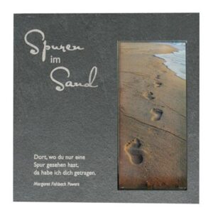 Schieferrelief: "Spuren im Sand"