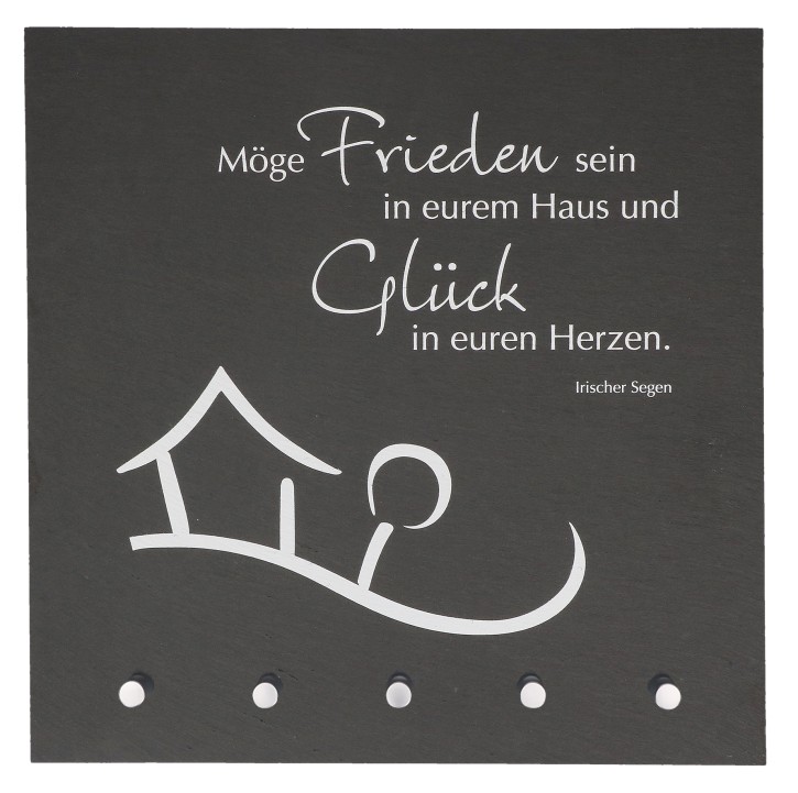 Schieferrelief/Schlüsseltafel: "Irischer Segen"